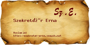 Szekretár Erna névjegykártya